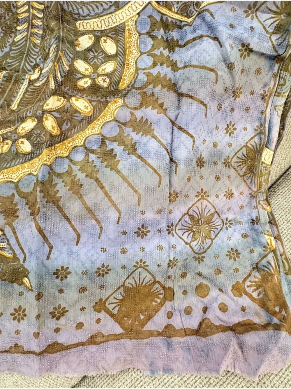 Brand New! Direct from Bali Stunning Krisna Blue & Gold Sarong Sarung